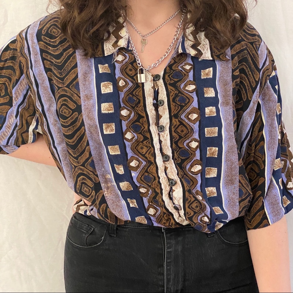 Funky Button Down T-Shirt